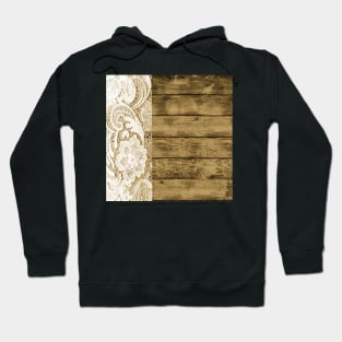 Western Country Barn Wood and Lace Hoodie